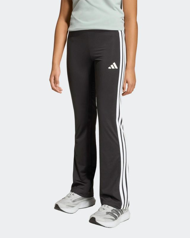 ADIDAS - LEGGINGS FLARED NERO TRAIN ESSENTIAL 3 STRISCE PER RAGAZZI