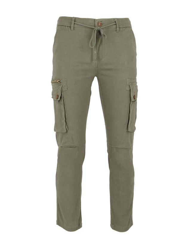 D-INFINITIVE - Pantalone cargo verde regular fit