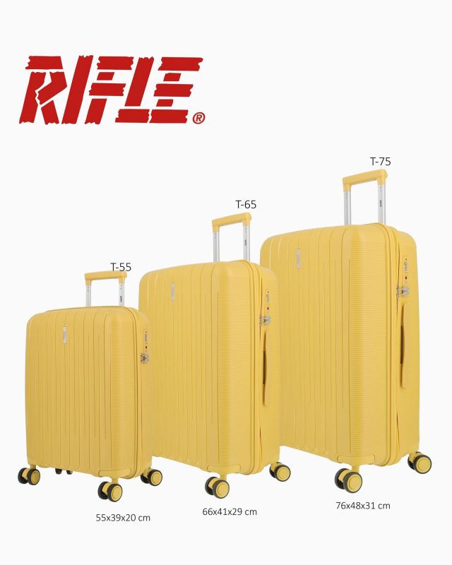 RIFLE - TROLLEY GIALLO IN PP 4 RUOTE CON COMBINAZIONE TSA