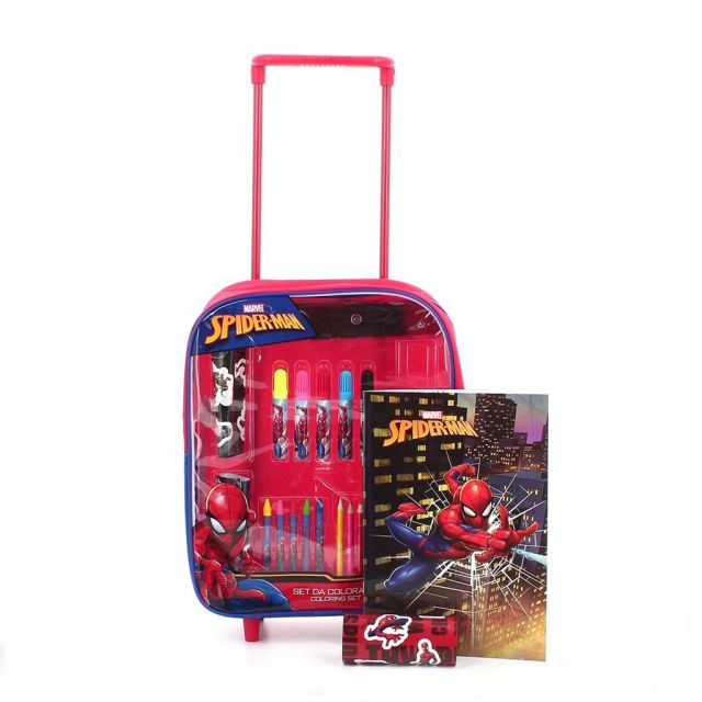 SPIDERMAN - Trolley con colori, album e adesivi