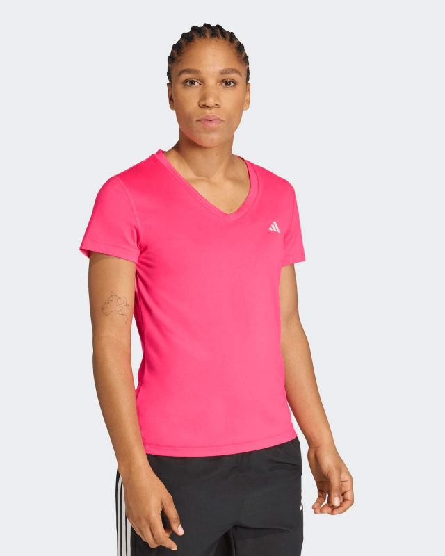 ADIDAS - T-SHIRT ROSA PER ALLENAMENTO DA DONNA SCOLLO A V - KF6178