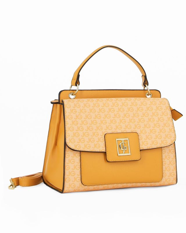 JUST GOLF - Borsa un manico gialla con tracolla removibile e tasca fontale loggata con patta