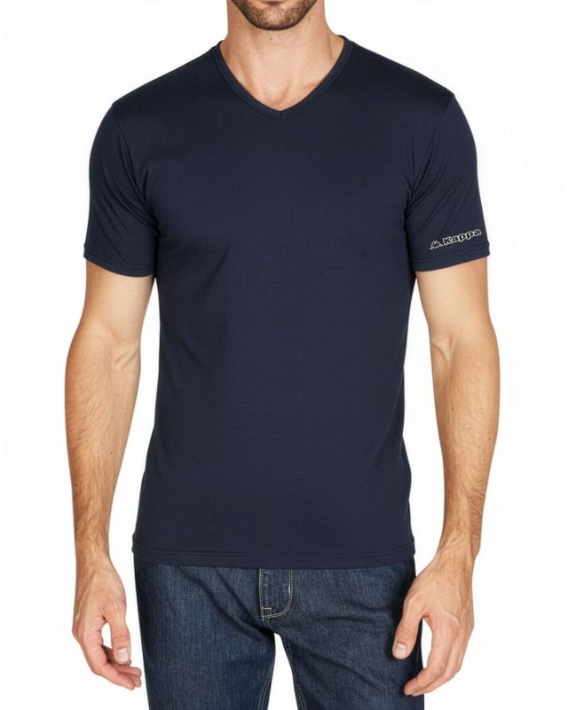 KAPPA - TSHIRT MANICA CORTA SCOLLO A V CALDO COTONE