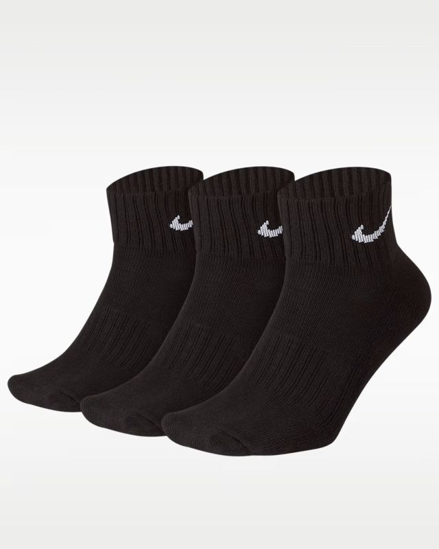 NIKE - SET 3 PAIA CALZE ALLA CAVIGLIA IN TESSUTO TRASPIRANTE NERE, SX4926/001