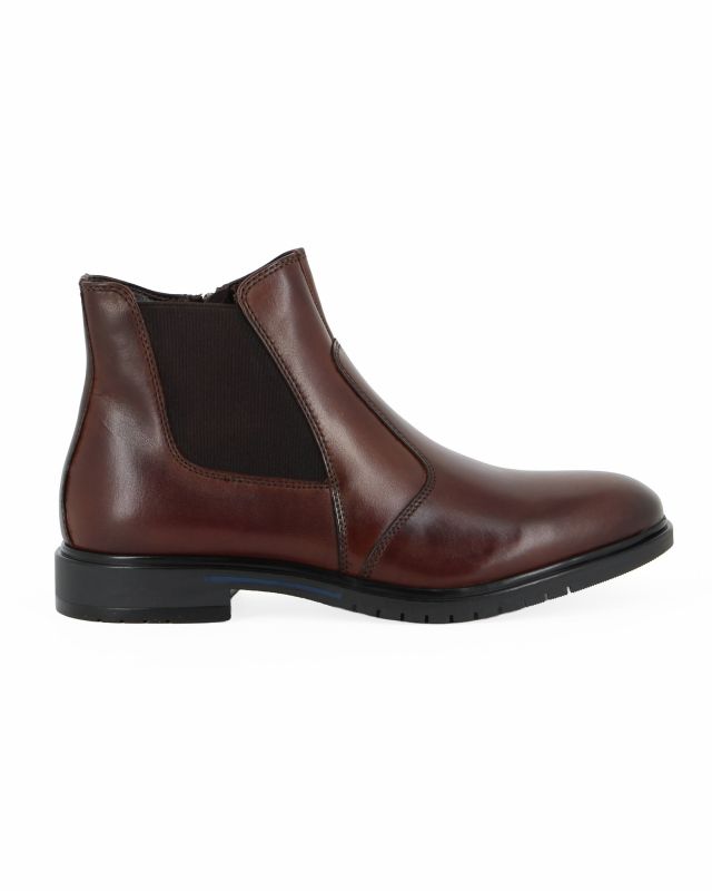 CLASS MAN - Beatles marrone in VERA PELLE con zip laterale