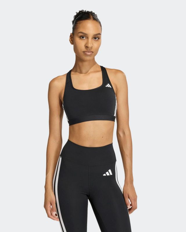 ADIDAS - REGGISENO SPORTIVO OPTIME MEDIUM SUPPORT TRAIN NERO DA DONNA - KB4383