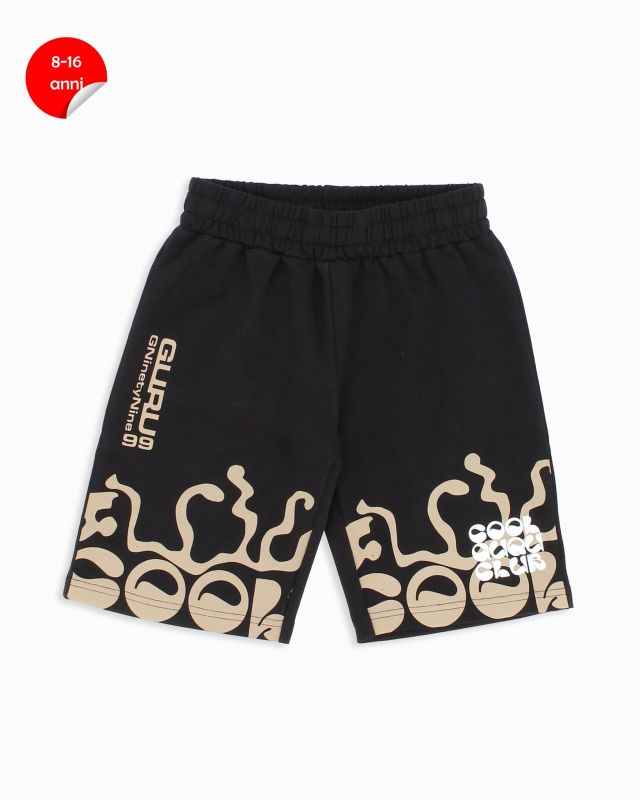 GURU - Bermuda ragazzi 8-16 anni nero e beige in cotone