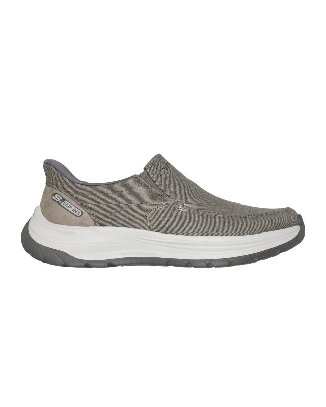 SKECHERS - DECKLAN - GULLIVER - Scarpa taupe da uomo con tomaia in tela e doppio pannello elasticizzato