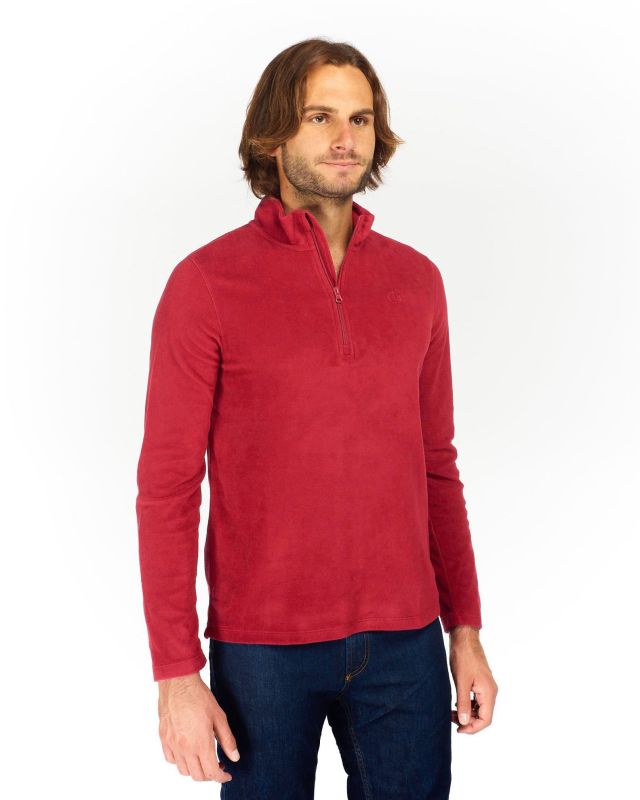 MICROPILE VITTORIO 1/2 ZIP RED