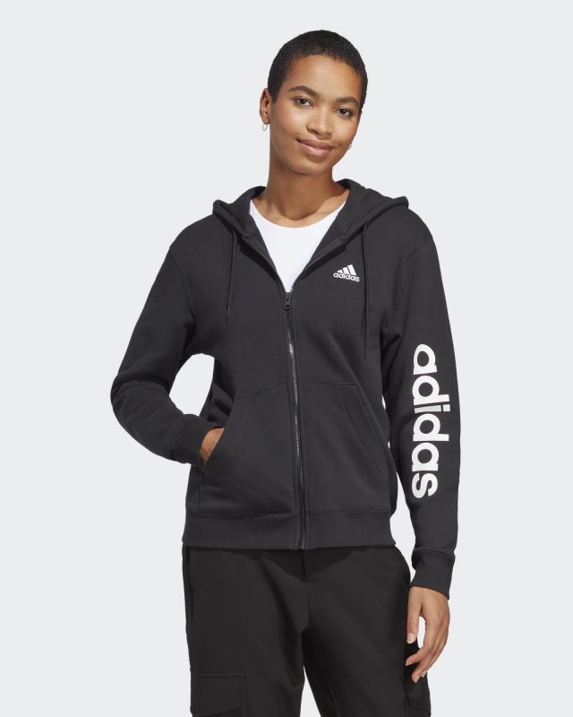 ADIDAS - FELPA CON CAPPUCCIO NERA DA DONNA - IC6863