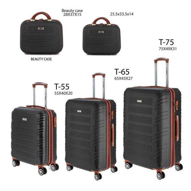 CHARRO- Trolley in ABS con 4 ruote doppie ed espansione