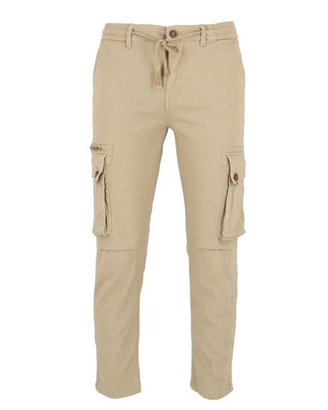 D-INFINITIVE - Pantalone cargo beige regular fit
