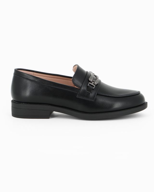 MISS GLOBO - Mocassino nero con morsetto e soletta in memory soft