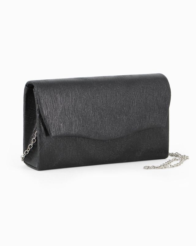 DIVAS - Pochette nera con patta ondulata