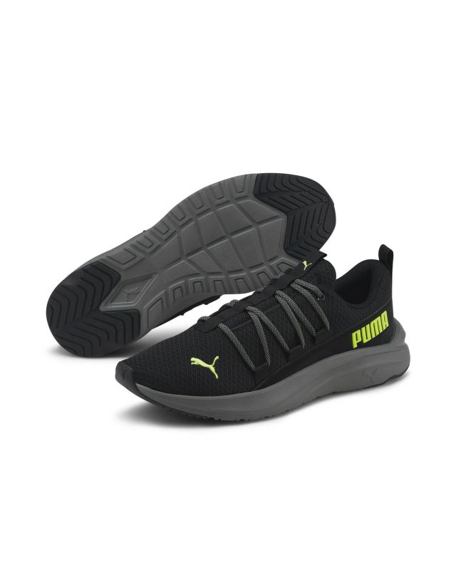PUMA SOFTRIDE ONE4ALL - Scarpa da running nera e verde lime da uomo in mesh traspirante